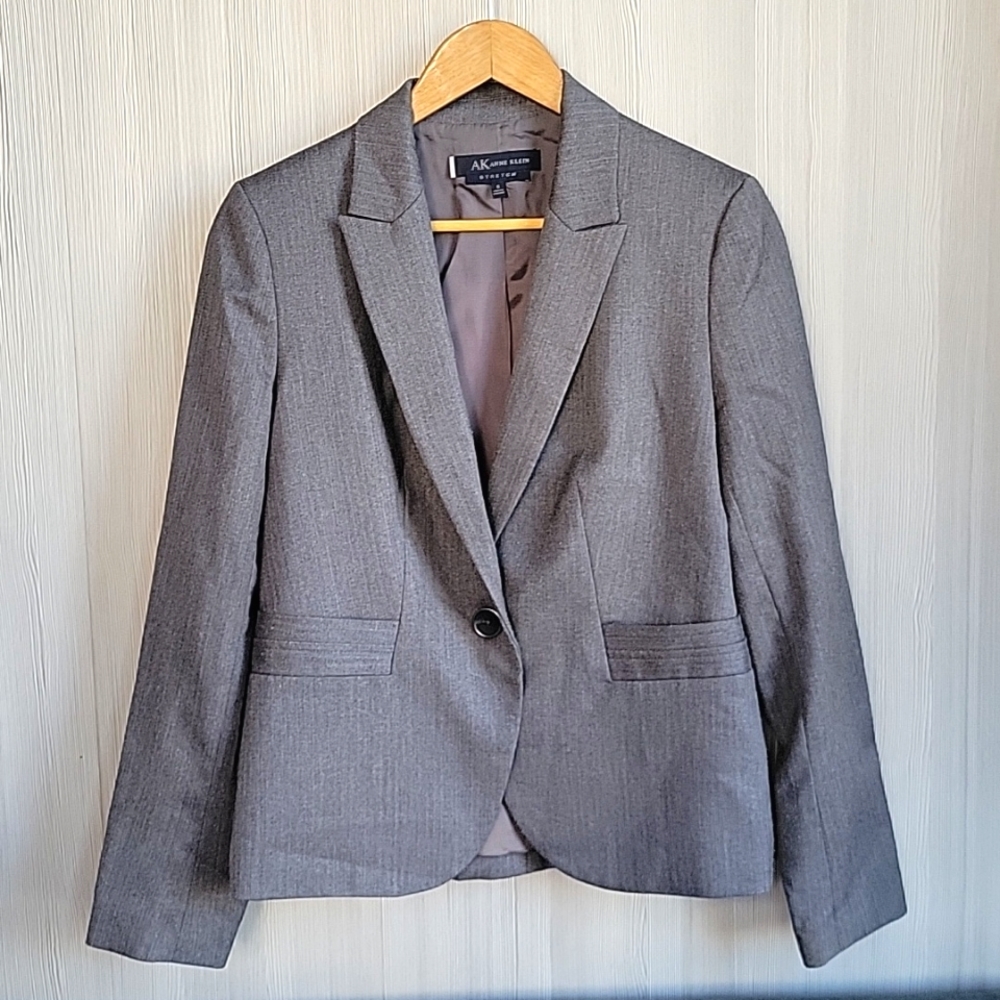 Anne Klein Gray Blazer Jacket - Size 6